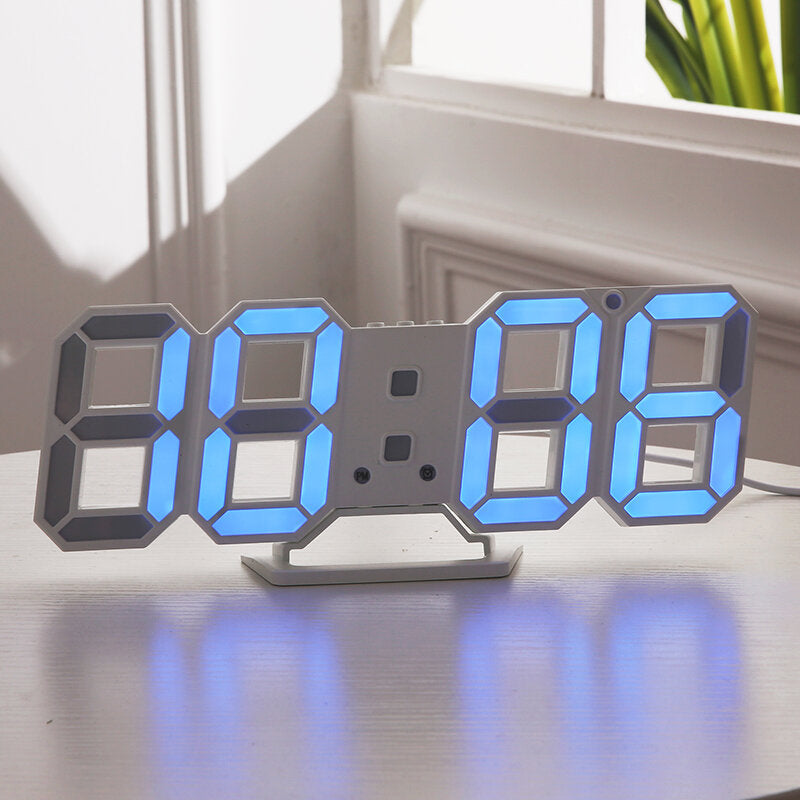 Large Modern Skeleton Wall Clock with Digital LED Display and 24/12 Hour Timer - Led 3D Gife