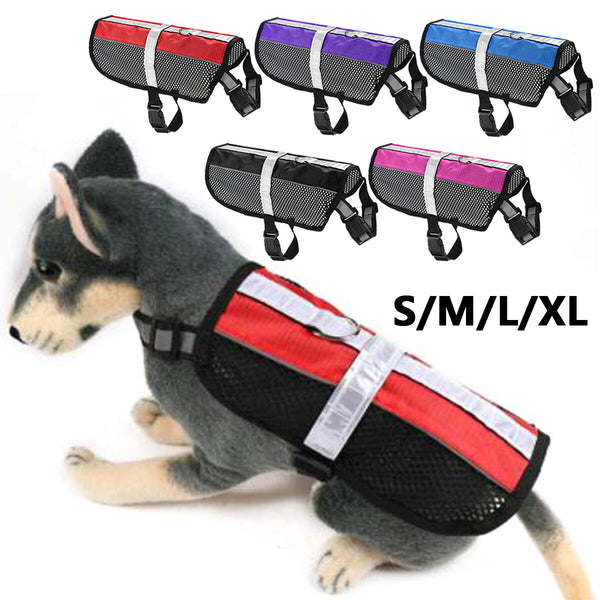 Reflective Service Dog Harness Pet Control Mesh Vest With Removable Patches Puppy Supplies