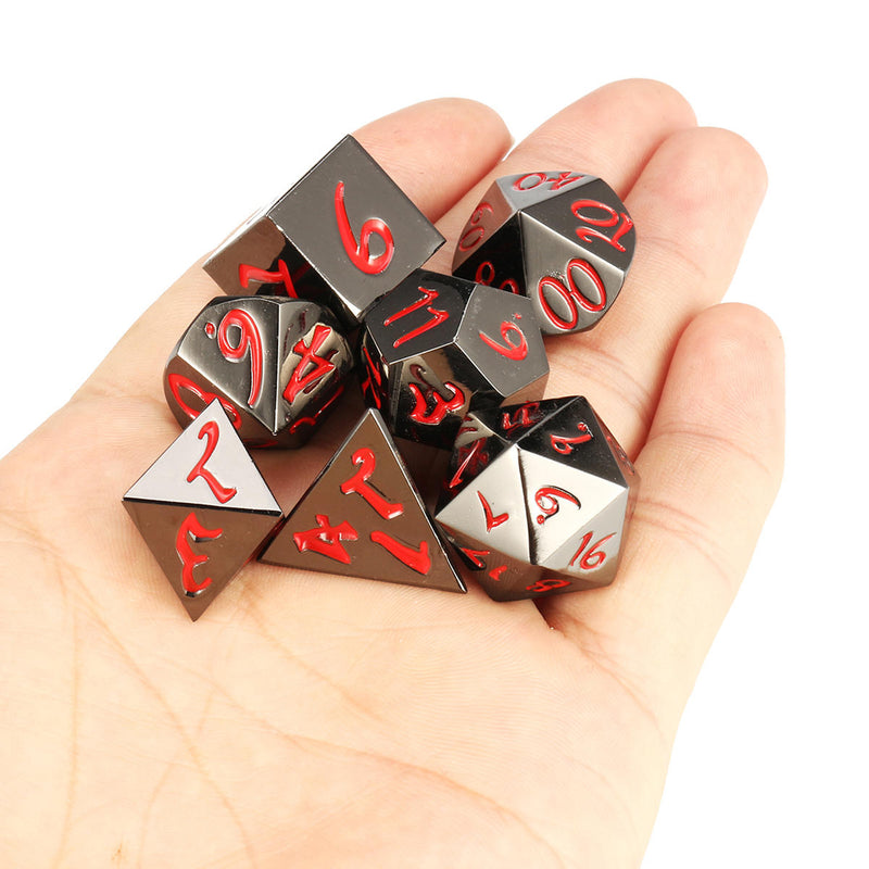 7Pcs Antique Metal Polyhedral Dices Multisided Dices Set Role Playing Game Dice With Bag