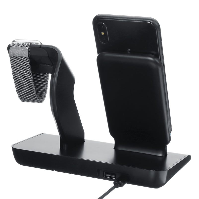 Type-C Port 2 In 1 Qi Wireless Charger Phone Holder Watch Holder For iPhone Samsung Apple Watch Series