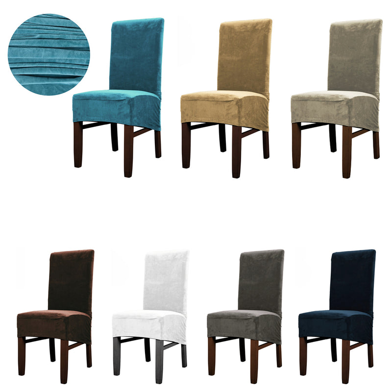 Stretch Velvet Dining Chair Cover Seat Removable Waterproof Slipcover For Dining Room Wedding Banquet Party Kitchen Home Chair Seat Covers