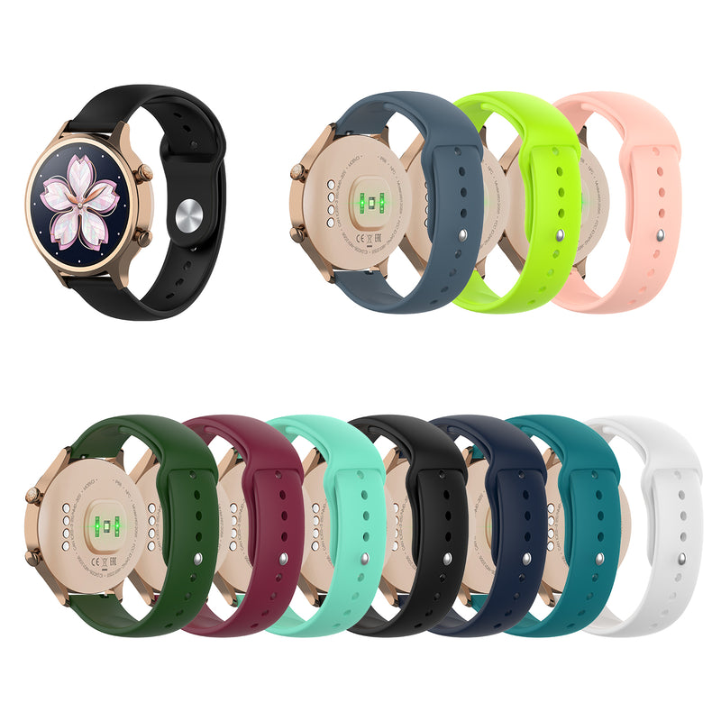 Bakeey 18mm SLR Buckle Silicone Replacement Strap Smart Watch Band For Ticwatch C2 Rose Gold Version