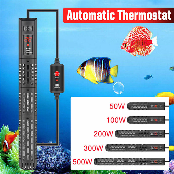 50/100/200/300/500W 18-34 Tank Fish Automatic Thermostat Digital Display Aquarium Accessories