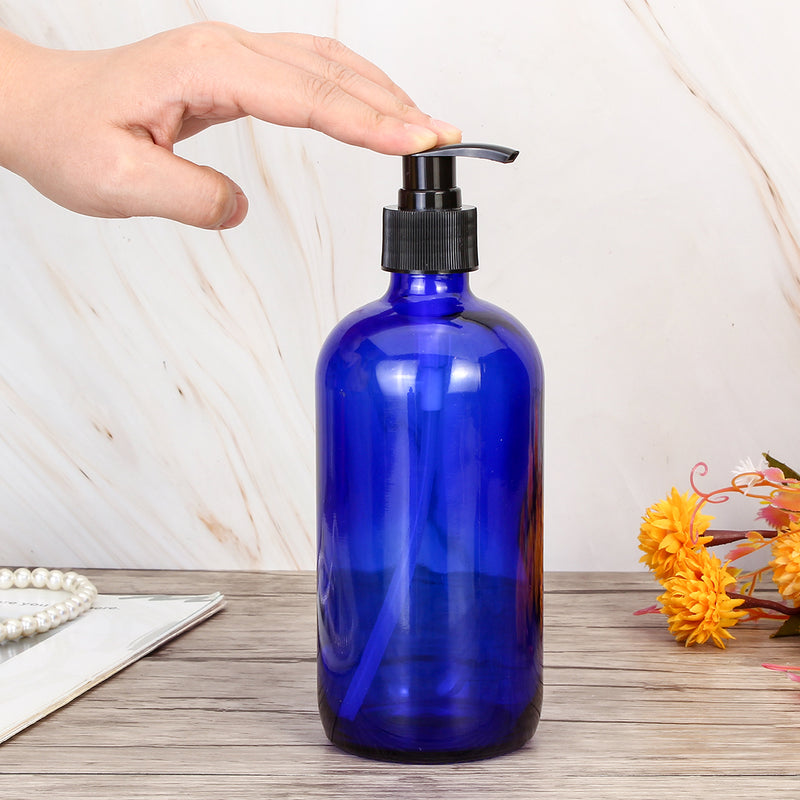 250ml and 500ml Blue Glass Bottles with Pump Caps and Water Sprayers for Essential Oils - 250ml/500ml Bottle With Cap Sprayer Oil Bottle