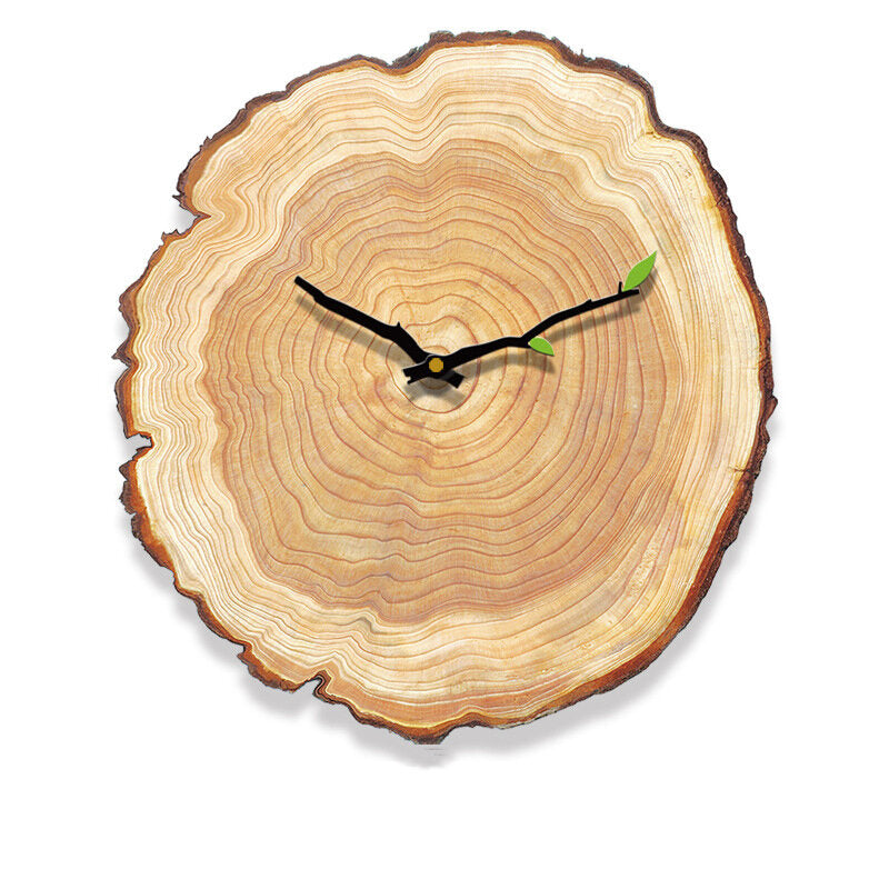 MW002 Creative Wooden Pattern Wall Clock Mute Wall Clock Quartz Wall Clock For Home Office Decorations