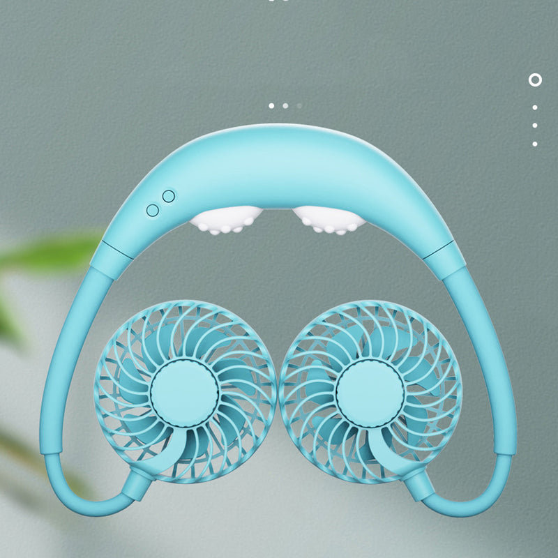 Bakeey Massage Board Neck Fan LED USB Charging with Aroma Diffuser Fan 7-blade Fan 3 Wind Speed Adjustable