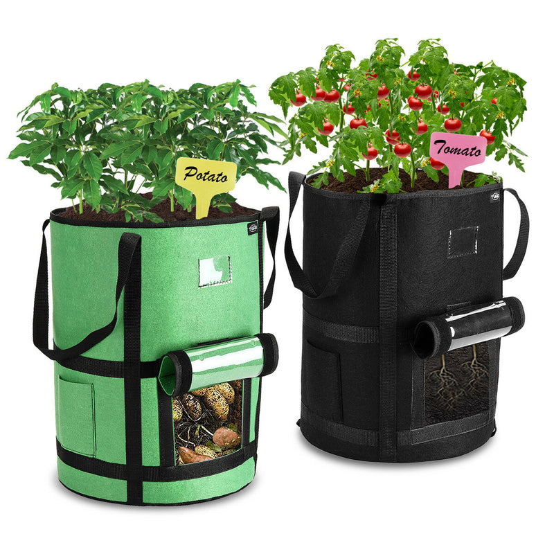 2PCS 10 Gallon Potato Grow Bags - Heavy Duty Non-Woven Fabric Plant Pot Containers - Faric Container