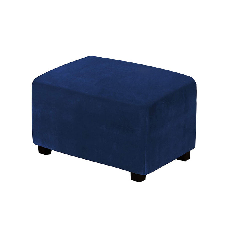 Plush Ottoman Footstool Cover Polyester Stretch Sofa Footrest Covers Home Living Room Furniture Supplies