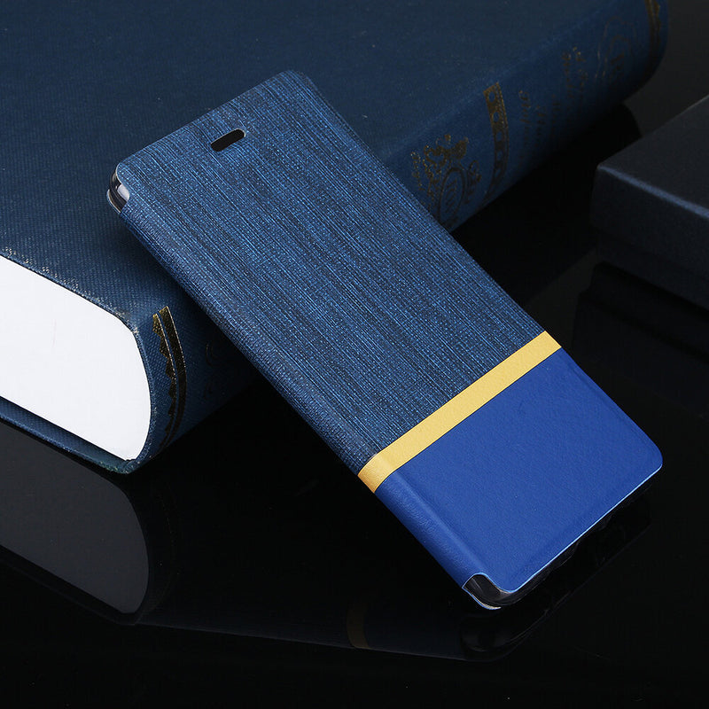 Bakeey Flip Stand Steel Layer Canvas Pattern PU Leather Full Protective Case For ASUS Zenfone Max(M1) / ZB555KL