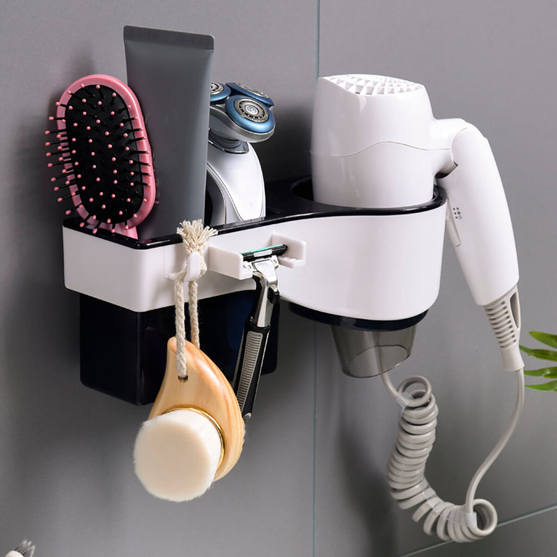 Hair Dryer Stand Holder Rack Shelf Wall Mounted Sticker Bath Storage