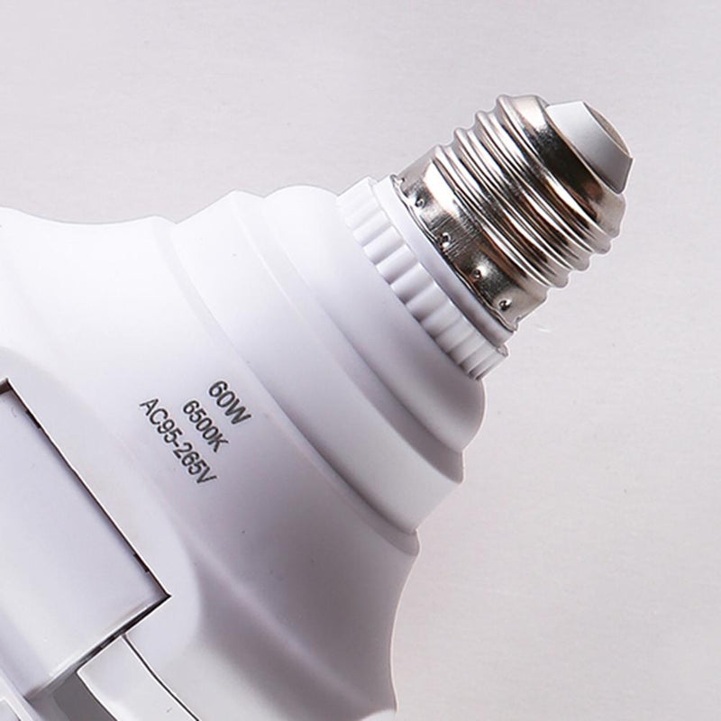AC95-265V 60W E27 LED Light Bulb Foldable Fan Blade Angle Adjustable Ceiling Lamp for Indoor Decor