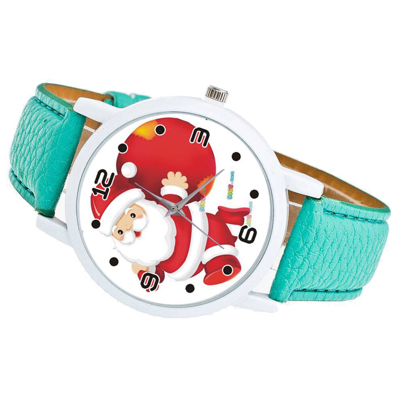 Cartoon Santa Claus and Gift Pattern Cute Kid Watch Fashion Children Quartz Watch