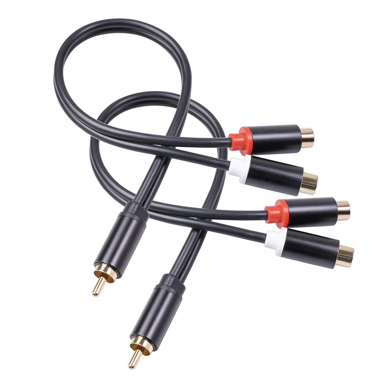0.3m RCA Male to 2RCA Female Audio Cable Speaker Power Amplifier Cable Connector Cable