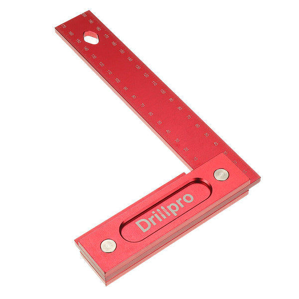 Drillpro 150/200mm Metric Precision Woodworking Square Aluminum Alloy Wide Seat Scribing Tool L 90 Right Angle Ruler