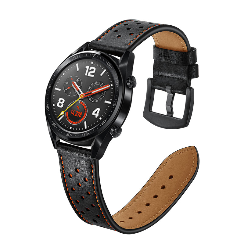 Bakeey 22mm Replacement Genuine Leather Ventilation Hole Watch Band Strap for Huawei GT Smart Watch