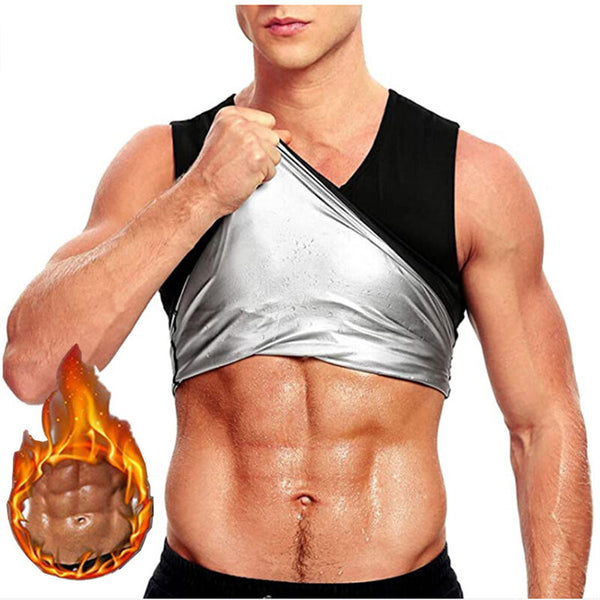 Men Sauna Shaper Vest Thermo Sweat Shapewear Tummy Control Slimming Tank Top Gym Fitness Workout Zipper Corset Shirt for Fat Burning