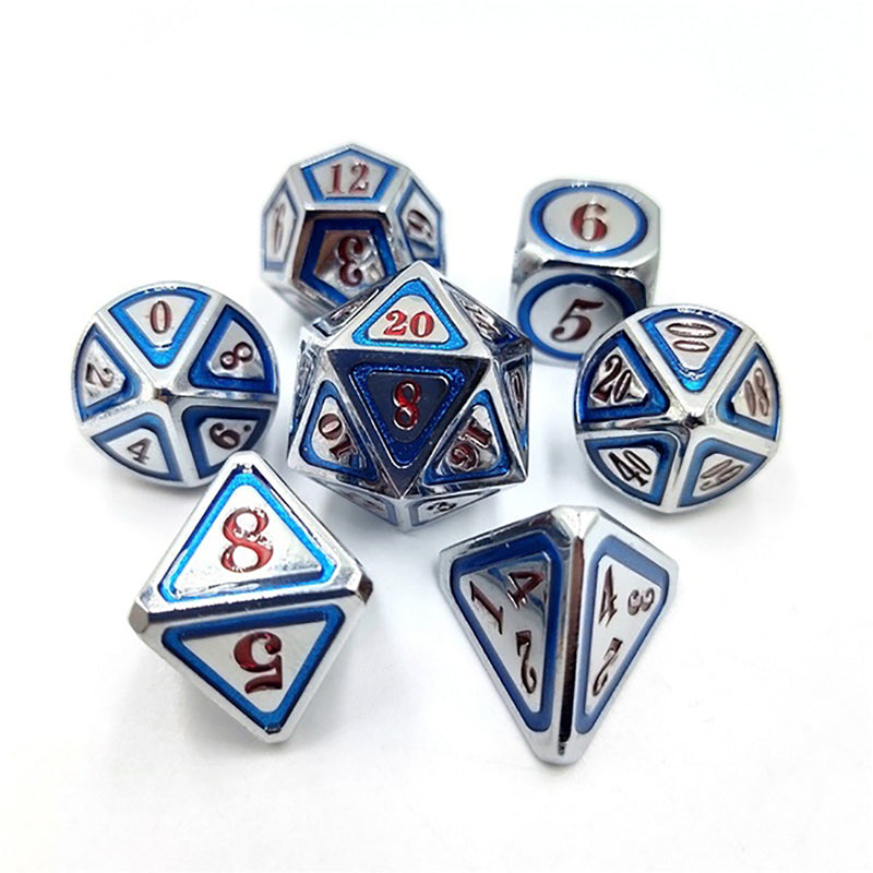 7Pcs/Set Metal Polyhedral Dices Set Role Playing Dungeons and Dragons Bag Bar Party Table Games Dice