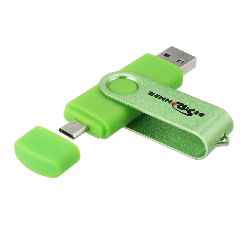 Bestrunner 2 In 1 Type-C USB 2.0 16GB OTG Flash Drive U Disk 360 Degree Rotation for Type-C Smart Phone Tablet Laptop