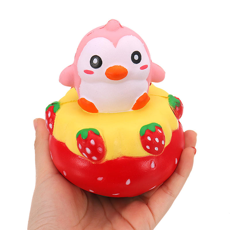 NO NO Squishy Strawberry Penguin 13*11CM Slow Rising With Packaging Collection Gift Soft Toy
