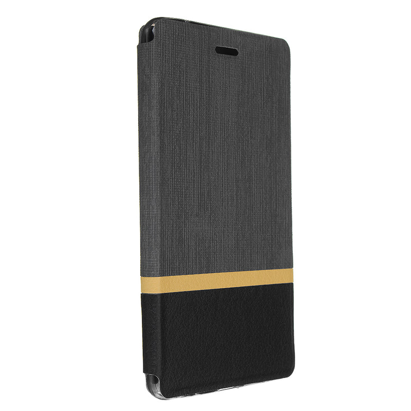 Bakeey Flip Stand Steel Layer Canvas Pattern PU Leather Full Protective Case For ASUS Zenfone Max(M1) / ZB555KL