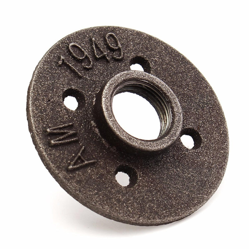 10pcs 3/4 Inch Black Malleable Iron Floor Flange Fitting Pipe NPT Antique Wall Flange Seat