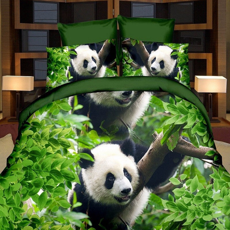3D Panda Single Double Size Quilt Cover Pillowcase Bedding Sets Printed Duvet Cover