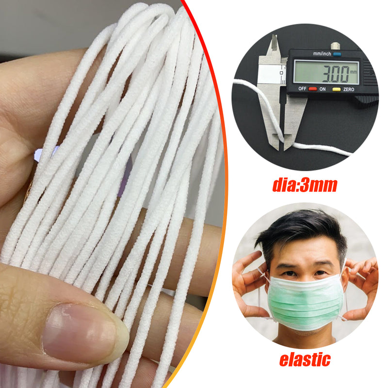3mm Elastic Band DIY Mouth Face Cover Ear Hanging Thread Cord Rubber String