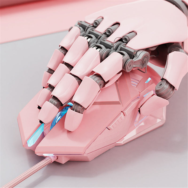 INPHIC PW5P Wired Gaming Mouse Pink/ Black Gaming Mouse 7 Programmable Buttons Silent Click 4 Levels Adjustable DPI Mice for PC Laptop