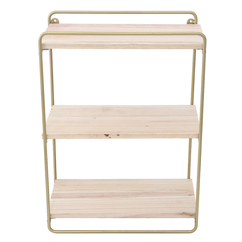3 Tier Rustic Floating Shelf Golden Wall Shelf Wall Mounted Modern Decor Wood Shelves for Bedroom Home Decor
