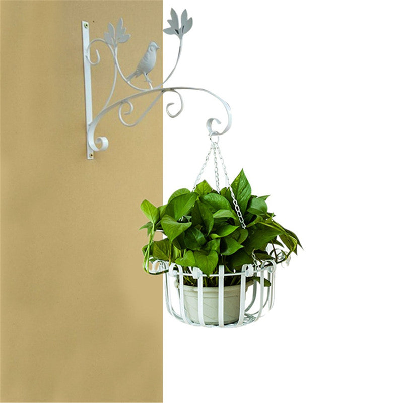 Garden Hanging Wall Basket Brackets Metal Outdoor Plant Pot Hanger Hooks Decoration