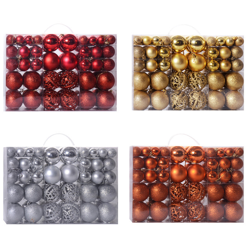 100pcs Decration Ball Set Christmas Tree Decorations Balls Bauble Pack Hanging Ball For Home Office Mall Ceiling Decor