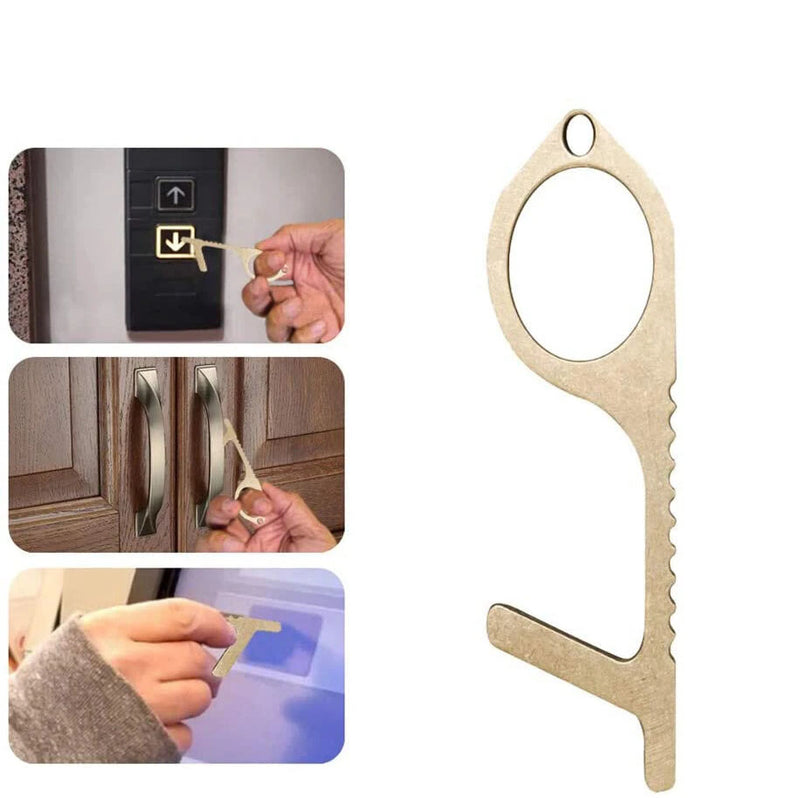 3Pcs Non-Contact Door Opener Healthy Handheld Keychain Tool Avoid Dirty Environmental and More Hygiene Door Pulls