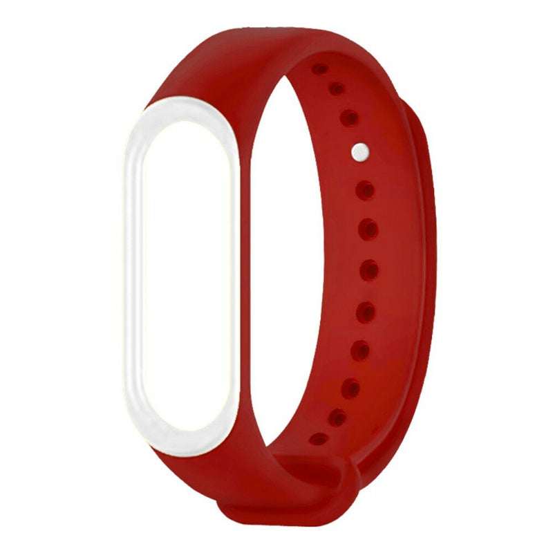 Deffrun Dual Color Silicone Watch Band Replacement Watch Strap for Xiaomi mi band 5 Non-original