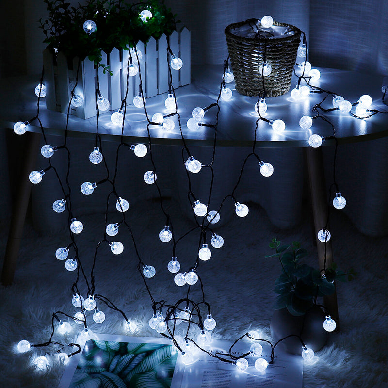 USB + Solar Powered 60 LED String Light Garden Path Yard Decor Lamp Waterproof
