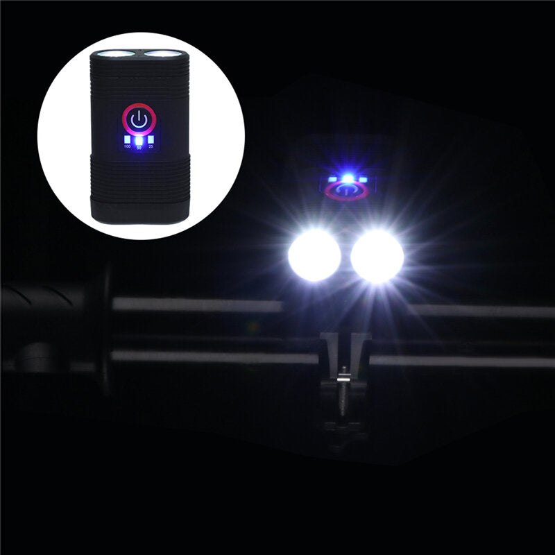 Bike Light Set 3000LM Double LED Bicycle Headlight Type-C Rechargeable with 4 Modes Taillight for MTB Road Bike