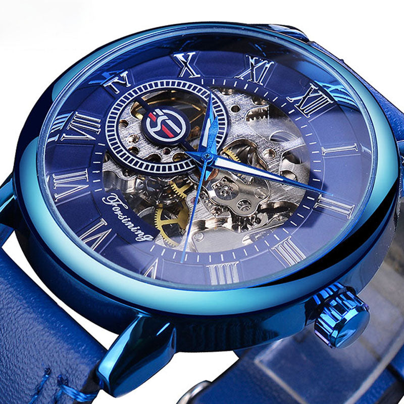 Forsining GMT838 3D Hollow Engraving Design Luminous Display Fashion Men Automatic Mechanical Watch