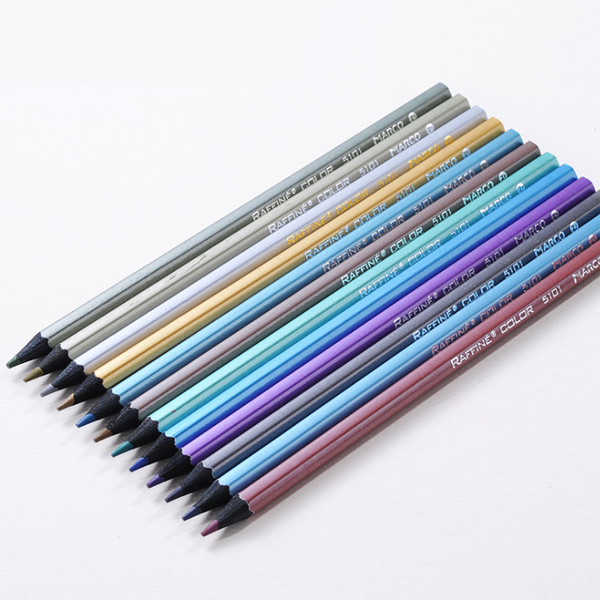 Marco 5101B Black Wood 12 Color Pencil Filling And Coloring Graffiti Leads For Sketch