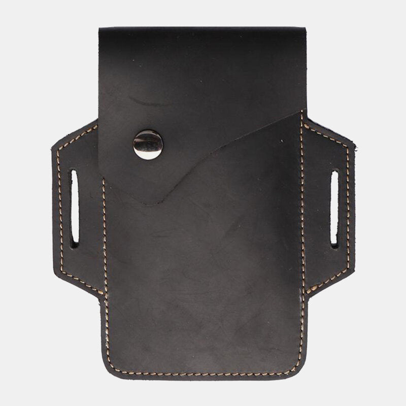 Men Genuine Leather Vintage 6.3 inch Phone Bag Waist Bag Belt Bag