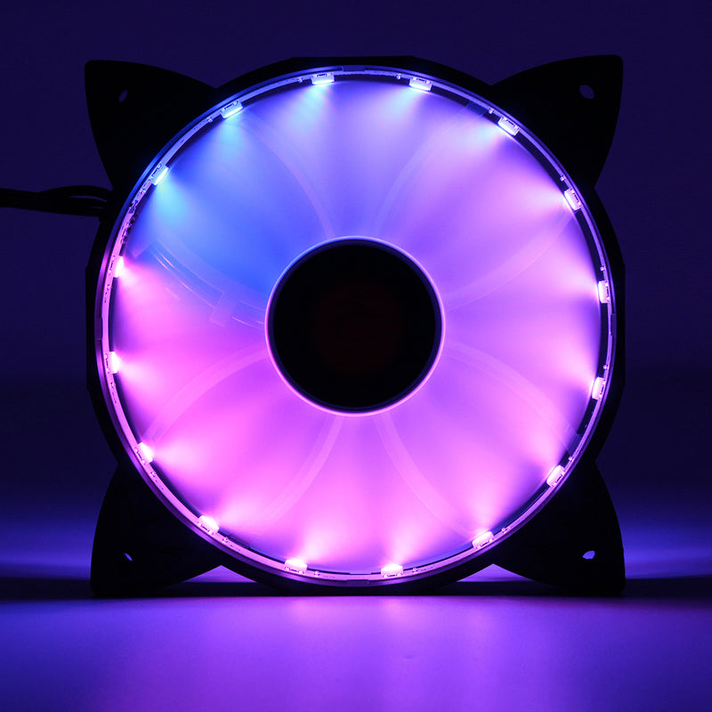 Coolmoon 30000Hrs 3PCS 120mm RGB Adjustable LED Cooling Fan with Controller Remote For PC Cooling