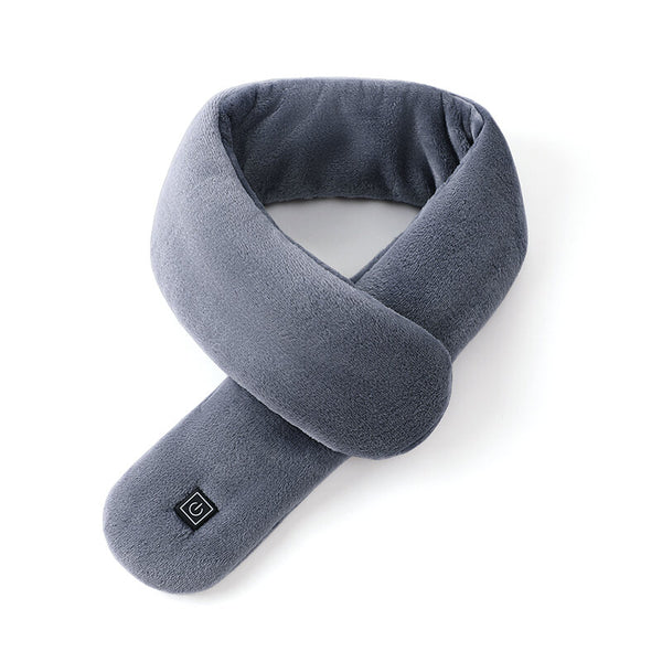 3 Gears Electric Heating Scarf Adjustable Winter Warm USB Rechargeable Neckerchief Plush Collar