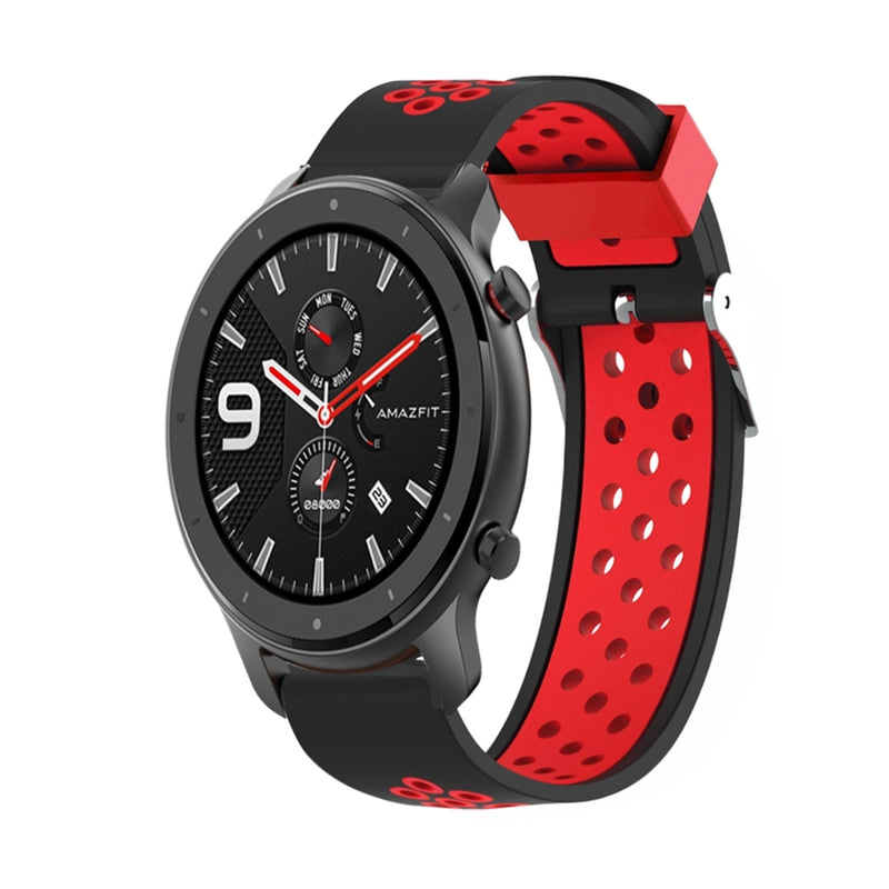 Double Color Breathable Watch Band Watch Strap Replacement for 47mm Amazfit GTR Smart Watch