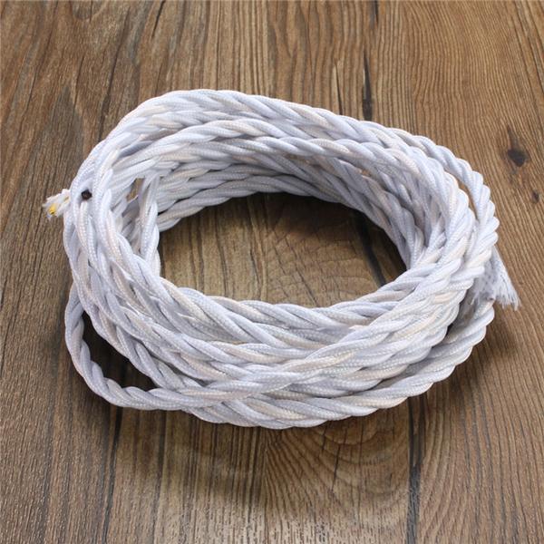 5m Vintage Colored DIY Twist Braided Fabric Flex Cable Wire Cord Electric Light Lamp