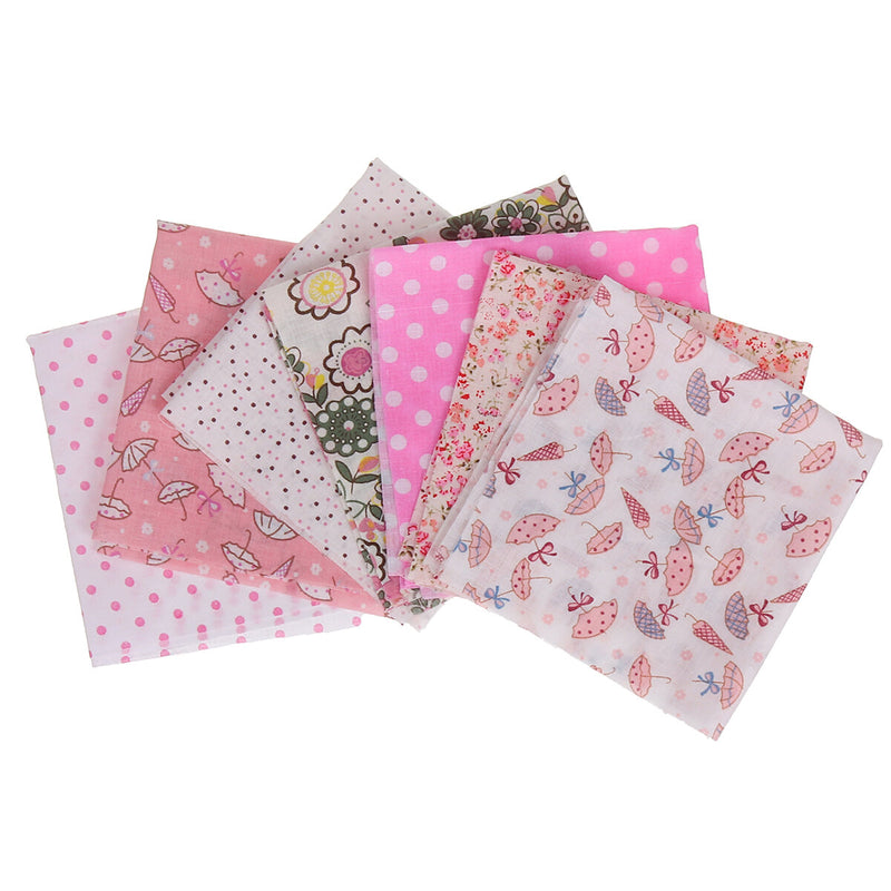 25x25cm 7pcs Sheet Patchwork DIY Sewing Mixed Style Floral Print 100% Cotton Fabric Cloth Material