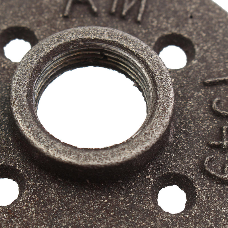 10pcs 3/4 Inch Black Malleable Iron Floor Flange Fitting Pipe NPT Antique Wall Flange Seat