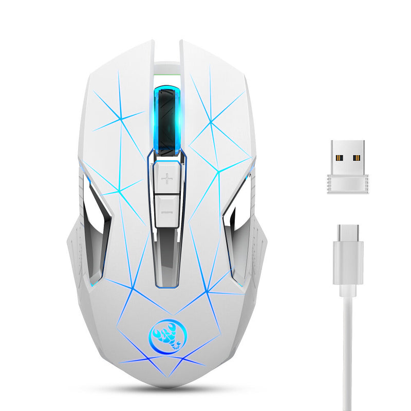 HXSJ T300 2.4G Wireless Gaming Mouse 7 Buttons Adjustable 1000-2400DPI LED Breathing Light Rechargeable Mouse