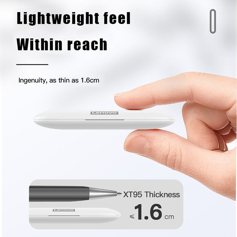 Lenovo XT95 TWS bluetooth 5.0 Earbuds Headsets 1.6CM Ultra Thin Touch Control Digital Display Stereo HiFi Bass 28H Playtime Headphones