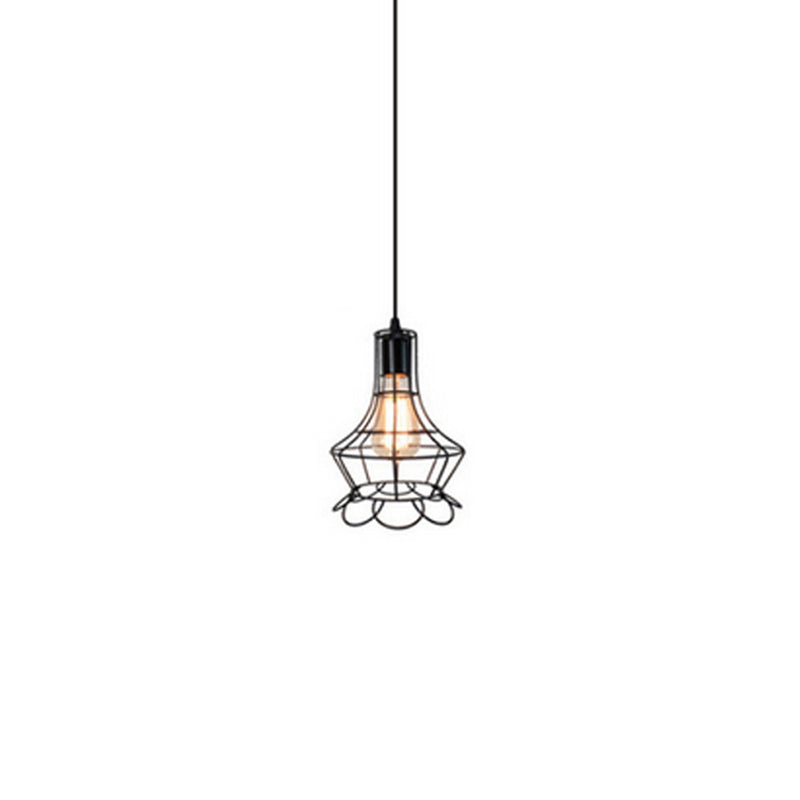 Nordic Style Retro E27 Metal Pendant Cage Light for Bar Coffee Shop Indoor Hanging Lamp Decor