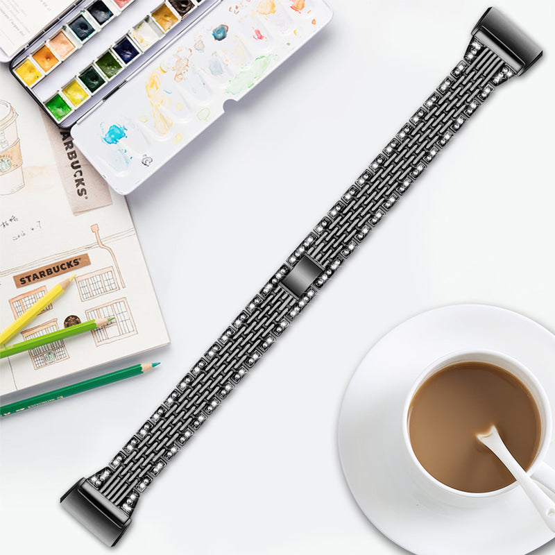 Luxury Stainles Steel Watch Band Watch Strap Replacement for Fitbit Charge 3