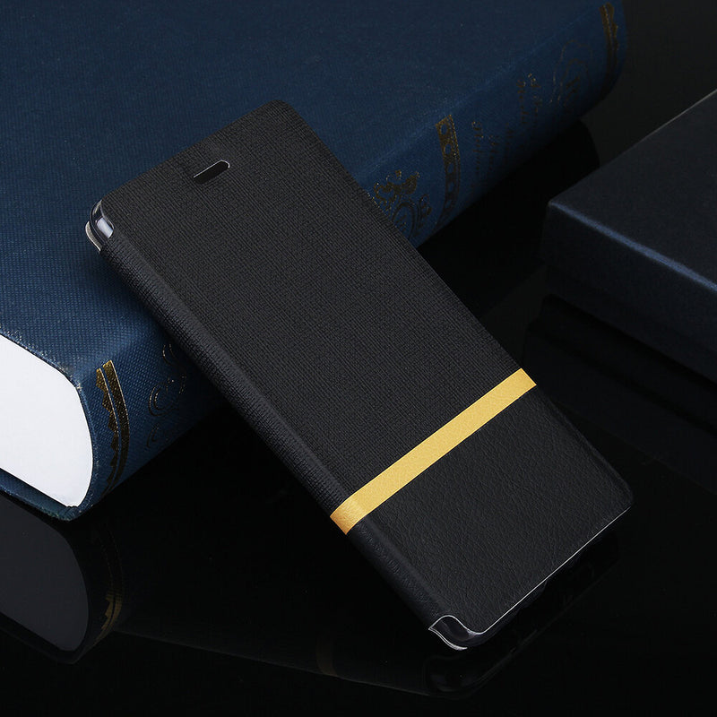 Bakeey Flip Stand Steel Layer Canvas Pattern PU Leather Full Protective Case For ASUS Zenfone Max(M1) / ZB555KL
