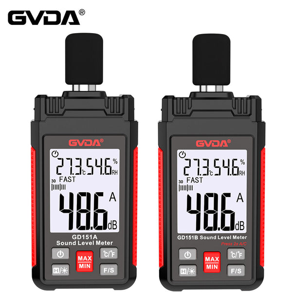 GVDA GD151A/GD151B Digital Sound Level Meter Audio Level Meter Sonometro Sound Meter Decibelimetro 30-130dB Decibel Meter Portable Noise Meter